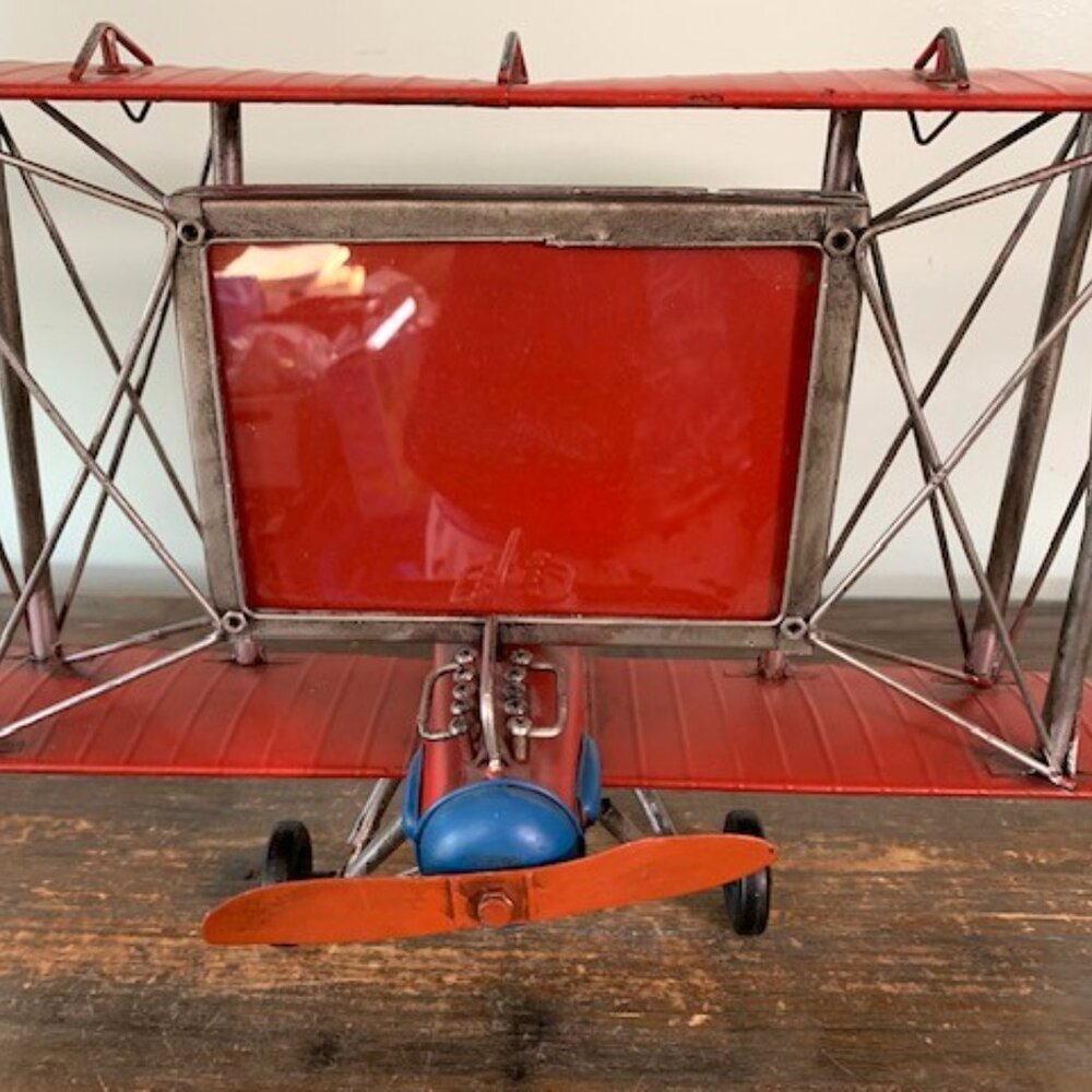 Vintage-Style Red Biplane Picture Frame - Picture 2 of 8
